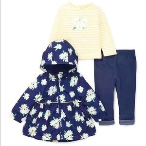 NFS.  Little Me 3pc Daisy set jacket, leggings, shirt